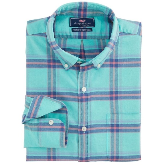 Vineyard Vines Slim Fit second wind Murray Large Capri Blue plaid Linen cotton - Picture 2 of 7